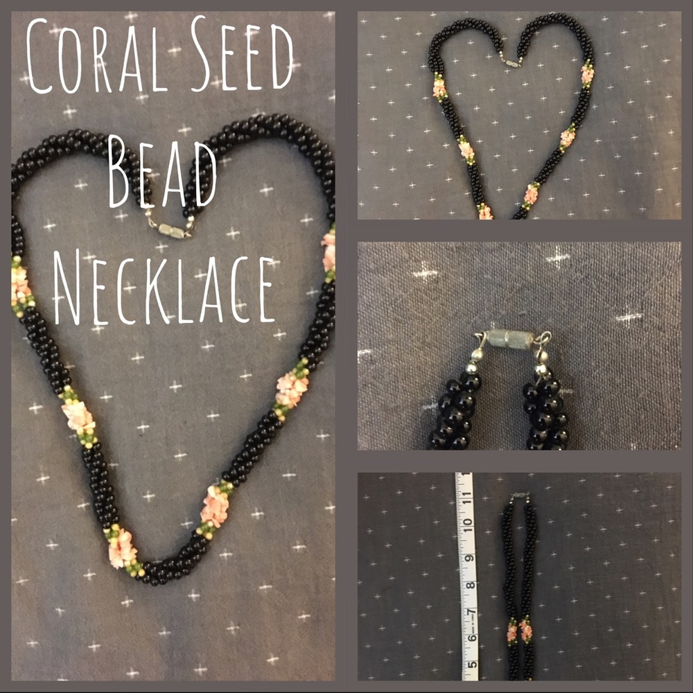 Coral Seed Bead Necklace